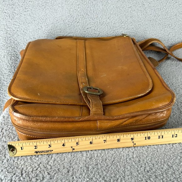 Boulder Ridge Leather Book Bag Messenger Shoulder Strap Heavy Worn In School - Picture 14 of 16